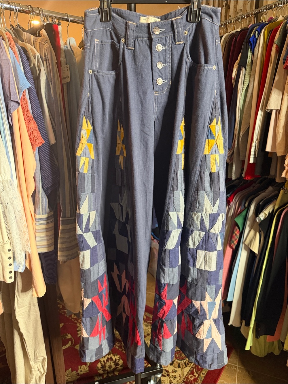 NWT FREE PEOPLE WE THE FREE KALEIDOSCOPE WIDE LEG JEANS - Picture 7 of 8